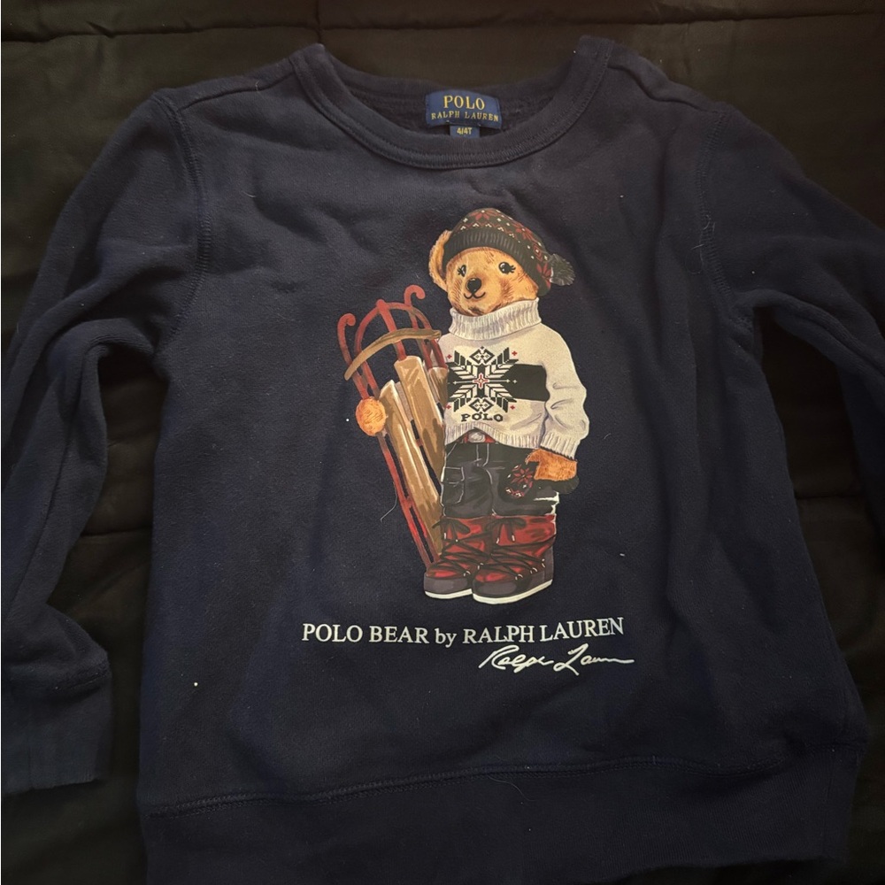 Polo Ralph Lauren bear sweatshirt 4T blue